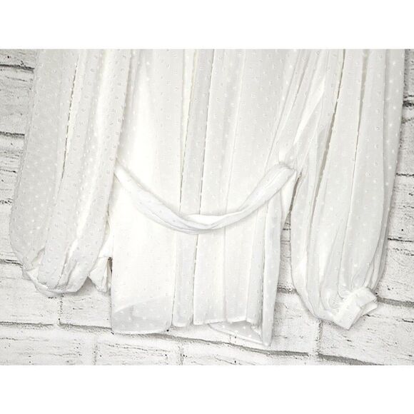 NEW Asos White Sheer Long-Sleeved Women's Blouse Size 8 - Picture 4 of 7